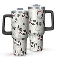 thumbnail image 1 of OBREWU Bulldog Dog Tumbler with Handle and Lid,Bulldog Dog 40oz Double Wall Vacuum Insulated Tumbler,Cups Gift for Women and Men, 1 of 7