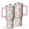 thumbnail image 1 of OBREWU Colorful Funny Dachshund Tumbler with Handle and Lid,Colorful Funny Dachshund 40oz Double Wall Vacuum Insulated Tumbler,Cups Gift for Women and Men, 1 of 7