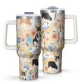 thumbnail image 1 of OBREWU Corgi Dog and Flower Florals Tumbler with Handle and Lid,Corgi Dog and Flower Florals 40oz Double Wall Vacuum Insulated Tumbler,Cups Gift for Women and Men, 1 of 7