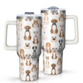 thumbnail image 1 of OBREWU Cute Cartoon Dog Tumbler with Handle and Lid,Cute Cartoon Dog 40oz Double Wall Vacuum Insulated Tumbler,Cups Gift for Women and Men, 1 of 7