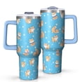 thumbnail image 1 of OBREWU Cute Shiba Inu Tumbler with Handle and Lid,Cute Shiba Inu 40oz Double Wall Vacuum Insulated Tumbler,Cups Gift for Women and Men, 1 of 7