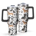 thumbnail image 1 of OBREWU Dachshund Footprint Tumbler with Handle and Lid,Dachshund Footprint 40oz Double Wall Vacuum Insulated Tumbler,Cups Gift for Women and Men, 1 of 7