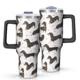 thumbnail image 1 of OBREWU Dachshund and Heart Tumbler with Handle and Lid,Dachshund and Heart 40oz Double Wall Vacuum Insulated Tumbler,Cups Gift for Women and Men, 1 of 7