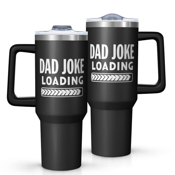 OBREWU Dad Joke Tumbler with Handle and Lid,40oz Dad Joke Double Wall Vacuum Insulated Tumbler,Dad Joke Cups Gift for Women and Men