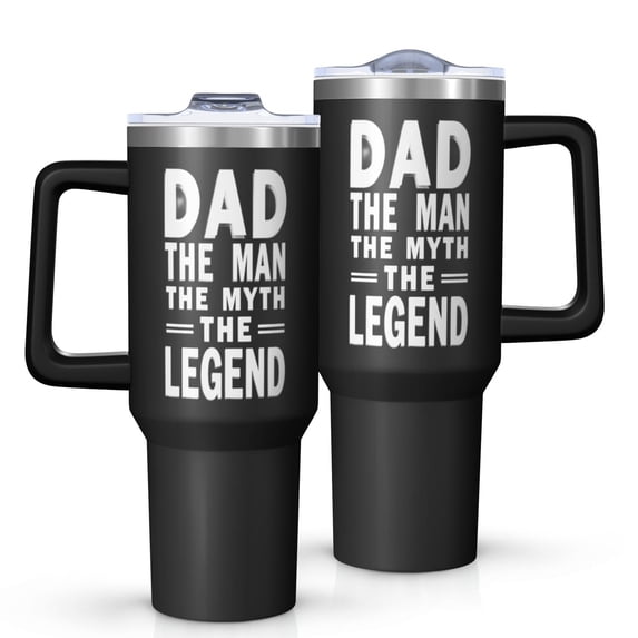 OBREWU Dad the Man the Myth the Legend Tumbler with Handle and Lid,40oz Dad the Man the Myth the Legend Double Wall Vacuum Insulated Tumbler
