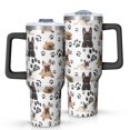 thumbnail image 1 of OBREWU French Bulldog Footprint Tumbler with Handle and Lid,French Bulldog Footprint 40oz Double Wall Vacuum Insulated Tumbler,Cups Gift for Women and Men, 1 of 7