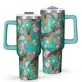 thumbnail image 1 of OBREWU German Shepherd Dog and Flower Tumbler with Handle and Lid,German Shepherd Dog and Flower 40oz Double Wall Vacuum Insulated Tumbler,Cups Gift for Women and Men, 1 of 7