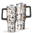 thumbnail image 1 of OBREWU German Shepherd Dog and Footprint Tumbler with Handle and Lid,German Shepherd Dog and Footprint 40oz Double Wall Vacuum Insulated Tumbler,Cups Gift for Women and Men, 1 of 7