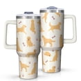 thumbnail image 1 of OBREWU Golden Retriever with Bones and Paws Tumbler with Handle and Lid,Golden Retriever with Bones and Paws 40oz Double Wall Vacuum Insulated Tumbler,Cups Gift for Women and Men, 1 of 7
