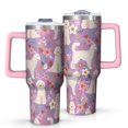 thumbnail image 1 of OBREWU Goldendoodle Dog and Flower Floral Tumbler with Handle and Lid,Goldendoodle Dog and Flower Floral 40oz Double Wall Vacuum Insulated Tumbler,Cups Gift for Women and Men, 1 of 7