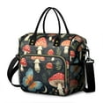 thumbnail image 1 of OBREWU Mushroom Butterfly Pattern Women's Insulated Leakproof Large Lunch Bag, Oxford Cloth, 1 of 7