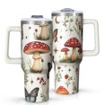 thumbnail image 1 of OBREWU Mushroom and Butterfly Tumbler with Handle and Lid,Mushroom and Butterfly 40oz Double Wall Vacuum Insulated Tumbler,Cups Gift for Women and Men, 1 of 7