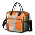 thumbnail image 1 of OBREWU Orange and Grey Abstract Art Artwork Women's Insulated Leakproof Large Lunch Bag, Oxford Cloth, 1 of 7