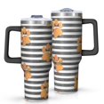 thumbnail image 1 of OBREWU Paw Print Sonstripes Tumbler with Handle and Lid,Paw Print Sonstripes 40oz Double Wall Vacuum Insulated Tumbler,Cups Gift for Women and Men, 1 of 7