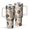 thumbnail image 1 of OBREWU Paw Print Tumbler with Handle and Lid,Paw Print 40oz Double Wall Vacuum Insulated Tumbler,Cups Gift for Women and Men, 1 of 7