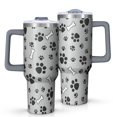 thumbnail image 1 of OBREWU Paw Prints and Bones Tumbler with Handle and Lid,Paw Prints and Bones 40oz Double Wall Vacuum Insulated Tumbler,Cups Gift for Women and Men, 1 of 7