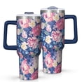 thumbnail image 1 of OBREWU Pioneer Flower Tumbler with Handle and Lid,40oz Pioneer Flower Double Wall Vacuum Insulated Tumbler,Pioneer Flower Cups Gift for Women and Men, 1 of 7
