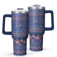 thumbnail image 1 of OBREWU Pioneer Flower Tumbler with Handle and Lid,40oz Pioneer Flower Double Wall Vacuum Insulated Tumbler,Pioneer Flower Cups Gift for Women and Men, 1 of 7