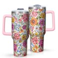 thumbnail image 1 of OBREWU Pioneer Flower Tumbler with Handle and Lid,40oz Pioneer Flower Double Wall Vacuum Insulated Tumbler,Pioneer Flower Cups Gift for Women and Men, 1 of 7