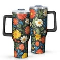 thumbnail image 1 of OBREWU Pioneer Flower Tumbler with Handle and Lid,Pioneer Flower 40oz Double Wall Vacuum Insulated Tumbler,Cups Gift for Women and Men, 1 of 7
