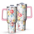 thumbnail image 1 of OBREWU Pioneer Flower Tumbler with Handle and Lid,Pioneer Flower 40oz Double Wall Vacuum Insulated Tumbler,Cups Gift for Women and Men, 1 of 7