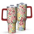 thumbnail image 1 of OBREWU Pioneer Flower Tumbler with Handle and Lid,Pioneer Flower 40oz Double Wall Vacuum Insulated Tumbler,Cups Gift for Women and Men, 1 of 7