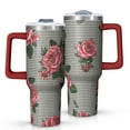 thumbnail image 1 of OBREWU Pioneer Flower Tumbler with Handle and Lid,Pioneer Flower 40oz Double Wall Vacuum Insulated Tumbler,Cups Gift for Women and Men, 1 of 7