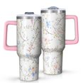 thumbnail image 1 of OBREWU Pioneer Flower Tumbler with Handle and Lid,Pioneer Flower 40oz Double Wall Vacuum Insulated Tumbler,Cups Gift for Women and Men, 1 of 7