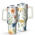 thumbnail image 1 of OBREWU Pioneer Flower Tumbler with Handle and Lid,Pioneer Flower 40oz Double Wall Vacuum Insulated Tumbler,Cups Gift for Women and Men, 1 of 7