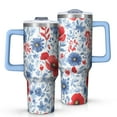 thumbnail image 1 of OBREWU Pioneer Flower Tumbler with Handle and Lid,Pioneer Flower 40oz Double Wall Vacuum Insulated Tumbler,Cups Gift for Women and Men, 1 of 7