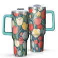 thumbnail image 1 of OBREWU Pioneer Flower Tumbler with Handle and Lid,Pioneer Flower 40oz Double Wall Vacuum Insulated Tumbler,Cups Gift for Women and Men, 1 of 7