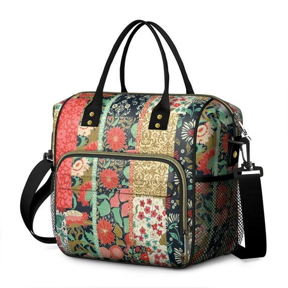 OBREWU Pioneer Flower Womens Lunch Box for Work,Insulated Large Pioneer Flower Lunch Bag for Women,Loncheras Para Mujer,Leakproof Adult Lunch Bag for Work,Beach,Travel,Picnic,Camping
