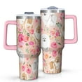 thumbnail image 1 of OBREWU Pomeranian Dogs and Flowers Tumbler with Handle and Lid,Pomeranian Dogs and Flowers 40oz Double Wall Vacuum Insulated Tumbler,Cups Gift for Women and Men, 1 of 7