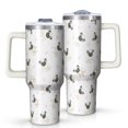 thumbnail image 1 of OBREWU Pug and Footprints Tumbler with Handle and Lid,Pug and Footprints 40oz Double Wall Vacuum Insulated Tumbler,Cups Gift for Women and Men, 1 of 7