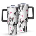 thumbnail image 1 of OBREWU Pug and Love Heart Tumbler with Handle and Lid,Pug and Love Heart 40oz Double Wall Vacuum Insulated Tumbler,Cups Gift for Women and Men, 1 of 7