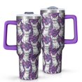 thumbnail image 1 of OBREWU Purple French Bulldog Tumbler with Handle and Lid,Purple French Bulldog 40oz Double Wall Vacuum Insulated Tumbler,Cups Gift for Women and Men, 1 of 7