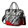 thumbnail image 1 of OBREWU Red and Black Modern Art Geometric Women's Insulated Leakproof Large Lunch Bag, Oxford Cloth, 1 of 7