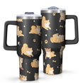 thumbnail image 1 of OBREWU Shiba Inu Tumbler with Handle and Lid,Shiba Inu 40oz Double Wall Vacuum Insulated Tumbler,Cups Gift for Women and Men, 1 of 7