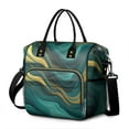 thumbnail image 1 of OBREWU Teal Gold Marble Women's Insulated Leakproof Large Lunch Bag, Oxford Cloth, 1 of 7