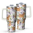 thumbnail image 1 of OBREWU Yorkie Dog and Flower Florals Tumbler with Handle and Lid,Yorkie Dog and Flower Florals 40oz Double Wall Vacuum Insulated Tumbler,Cups Gift for Women and Men, 1 of 7