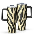 thumbnail image 1 of OBREWU Zebra Pattern Tumbler with Handle and Lid,Zebra Pattern 40oz Double Wall Vacuum Insulated Tumbler,Cups Gift for Women and Men, 1 of 7