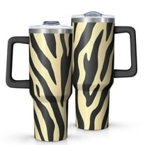 OBREWU Zebra Pattern Tumbler with Handle and Lid,Zebra Pattern 40oz Double Wall Vacuum Insulated Tumbler,Cups Gift for Women and Men
