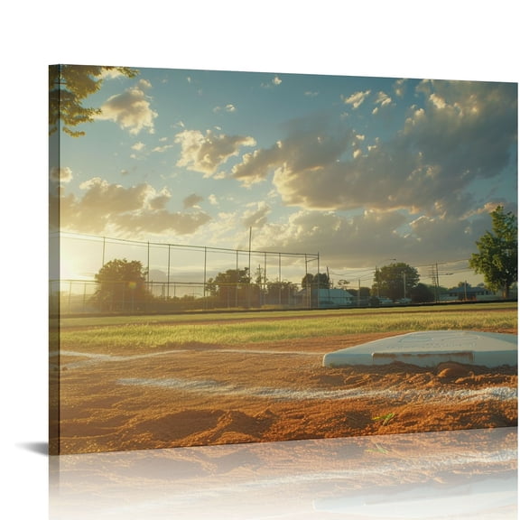 OBREWY Black and White Baseball Wall Art Sports Themed Poster Wall Decor Mens Bedroom Boys Room Decorations Vintage Ball Pictures Print Home Gym Decoration 16x12in