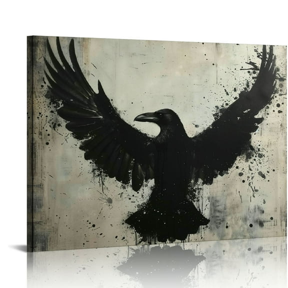 OBREWY Raven Crow Poster Wall Art Paintings Canvas Wall Decor Home Decor Living Room Decor Aesthetic Prints  20x16in