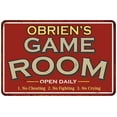thumbnail image 1 of OBRIEN'S Game Room Sign Vintage Look 8 x 12 Matte Finish Metal 108120001330, 1 of 2