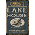 thumbnail image 1 of OBRIEN'S Lake House Blue Cabin Home Decor 8 x 12 High Gloss Metal 208120038234, 1 of 1