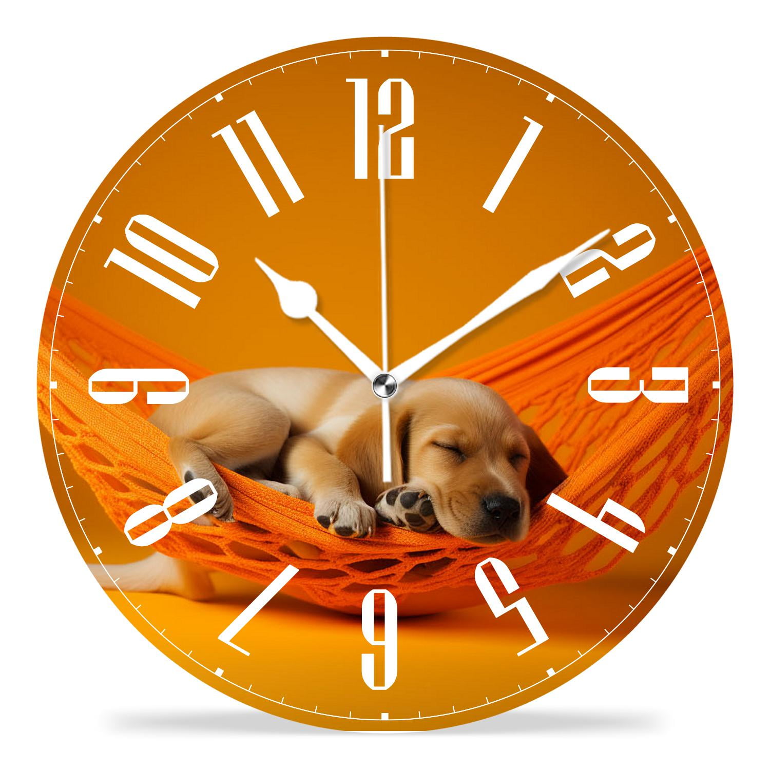OBRVNASE Animal Dog Beagle Puppy Beautiful Wall Clock 12Inch Silent Non