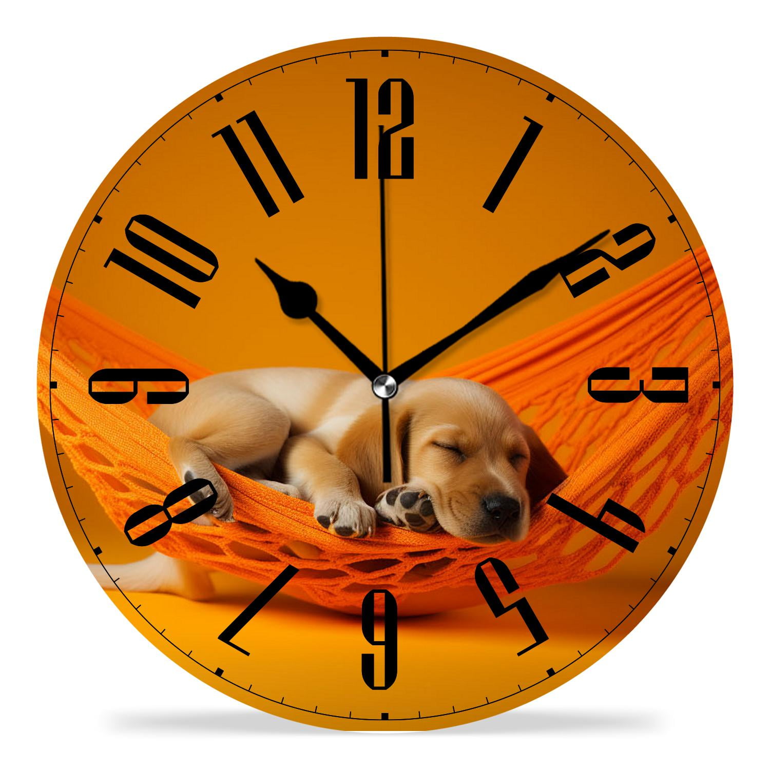 OBRVNASE Animal Dog Beagle Puppy Beautiful Wall Clock 12Inch Silent Non