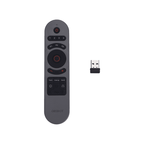 OBSBOT Tiny 2 Remote Control, Smart Remote for Tiny 2/Tiny 2 Lite/Tiny 4K/1080P Webcam, Wireless Connection via USB Receiver, Combination of Remote Control and Presentation Clicker