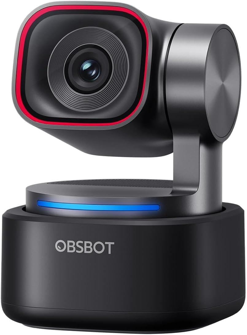 OBSBOT Tiny 3 AI-Powered Spatial Audio 4K Webcam, AI Tracking PTZ ...